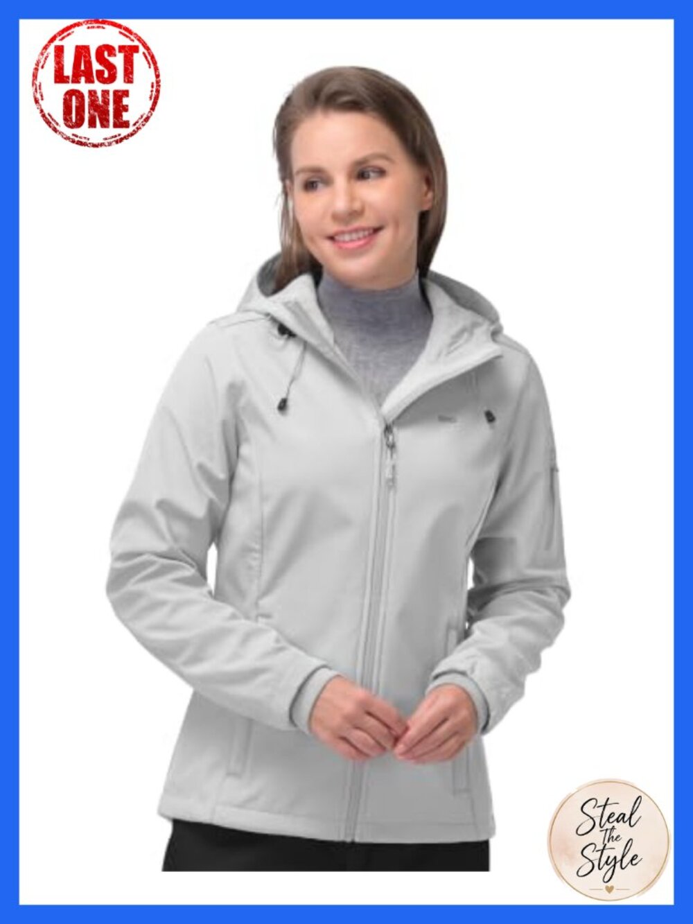 Women's Softshell Jacket Waterproof Hooded Fleece Lined Rain Coat